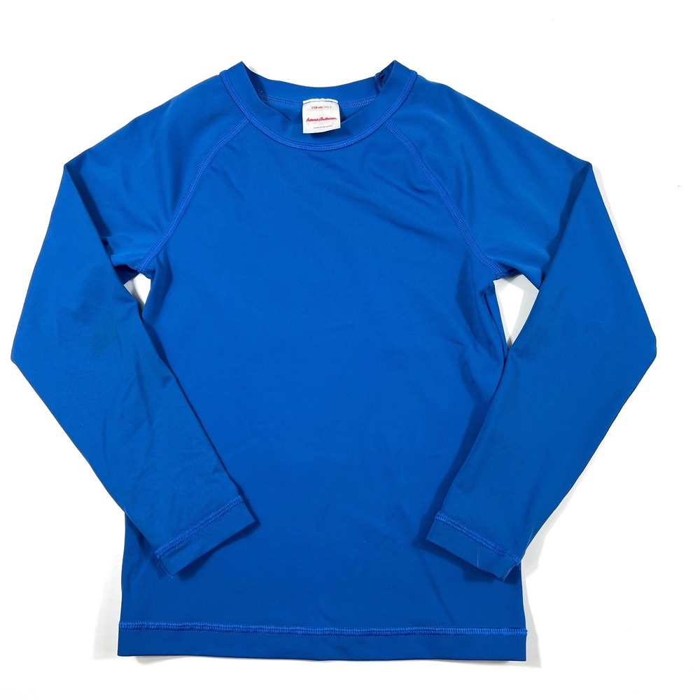 Hanna Andersson Kids Blue Long Sleeve Rash Guard Swim Shirt Size 5 110cm GUC